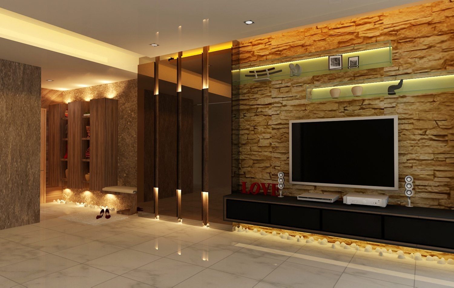 Renovated condo living room at The Lanai by Home Reno Pte Ltd